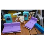 American Girl washer and dryer, couch, etc