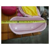 American Girl table, chairs, bed, bathtub