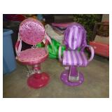 Two American Girl beauty salon chairs