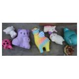 Large box full of balls, toys, stuffed animals