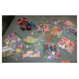 Large group of girls hair barettes, clips, bracelets, rings, sunglasses etc