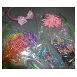 Large group of girls hair barettes, clips, bracelets, rings, sunglasses etc