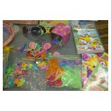 Girls hair accessories, sketch book, activity books, sun glasses