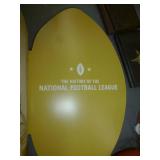 Football lot - Vikings car flags, Vikings billfolds, footballs, book on NFL, wall hangings, talking ball