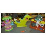 Fisher Price Moon Space Station, Littlest Pet Shop Roller Coaster, Blip toys light up musical tree house