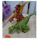 Two battery operated toys, dinosaur and Mattel Flying Dragon