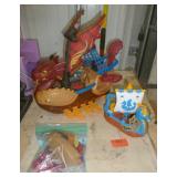 Large Dragon ship and small dragon ship both by Mattel