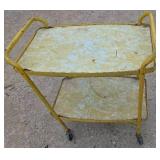 Yellow Vintage Metal Kitchen Cart