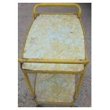 Yellow Vintage Metal Kitchen Cart