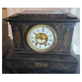 Seth Thomas (American) Black Slate Mantel Chime Clock
