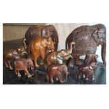 Hand carved Rosewood Elephants