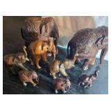 Hand carved Rosewood Elephants