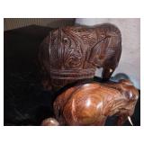 Hand carved Rosewood Elephants