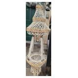 Vtg BOHO Hanging Sea Shell Plant Holder