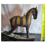 Antique hand-carved rocking horse, likely of Indonesian origin
