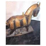 Antique hand-carved rocking horse, likely of Indonesian origin