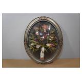Ornate Bubble Dome Glass Oval Picture Frame