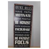 Novelty Metal Sign - Office Rules