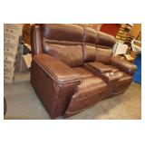 Brown Leather Power Recline Sofa