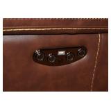 Brown Leather Power Recline Sofa