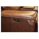 Brown Leather Power Recline Sofa