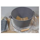 Mini Ash Bucket wih Lid, Shovel & Brush