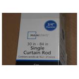 Single Curtain Rod - Black - 30"-84"