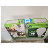 Lot of Two Packs containing 8 LED 100W Light Bulbs (NEW)