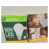 Lot of Two Packs containing 8 High Efficiency LED 100W Light Bulbs (NEW)