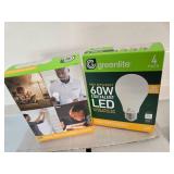 Lot of Two Packs containing 8 High Efficiency LED 60W Light Bulbs (NEW)