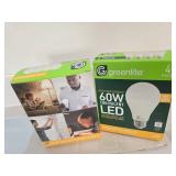 Lot of Two Packs containing 8 High Efficiency LED 60W Light Bulbs (NEW)