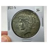 1922-S Peace Silver Dollar