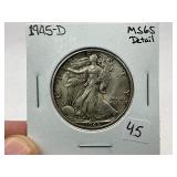 1945-D Walking Liberty Half Dollar