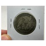 1858 T1 Rev Seated Silver Half Dollar