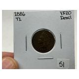 1886 T1 Indian Head Cent
