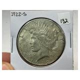 1922-S Peace Silver Dollar