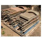 17 Metal Folding Chairs - 9 Regualr - 8 Padded - Need powerwash and Paint