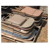 17 Metal Folding Chairs - 9 Regualr - 8 Padded - Need powerwash and Paint