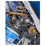 Large Bin Of Mixed Items - Tools, Hitch, More