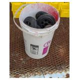 6 Gallon Pale Full of New Wheels and Casters