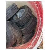 6 Gallon Pale Full of New Wheels and Casters