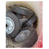 6 Gallon Pale Full of New Wheels and Casters