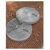 2 Galvanized Trash Can Lids With Handles - 18"
