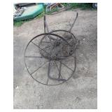 2 Large Metal Wheels with Attachments - Old Farm Equipment?
