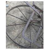 2 Large Metal Wheels with Attachments - Old Farm Equipment?