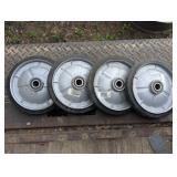 Set of 4 Heavy Duty Metal and Rubber Wheels