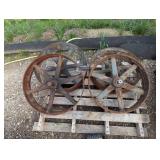 Large Iron Wheel - Bidding on 1 with QTY of 8 - Pick Which Ones You Want - Very Heavy
