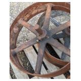 Large Iron Wheel - Bidding on 1 with QTY of 8 - Pick Which Ones You Want - Very Heavy