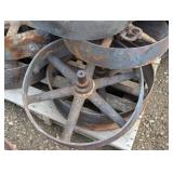 Large Iron Wheel - Bidding on 1 with QTY of 8 - Pick Which Ones You Want - Very Heavy