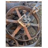 Large Iron Wheel - Bidding on 1 with QTY of 8 - Pick Which Ones You Want - Very Heavy